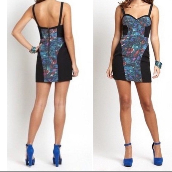 Rebecca Minkoff Y2K Multicolored Claudia Bustier Mini Cocktail Dress Size 10 - Picture 1 of 7